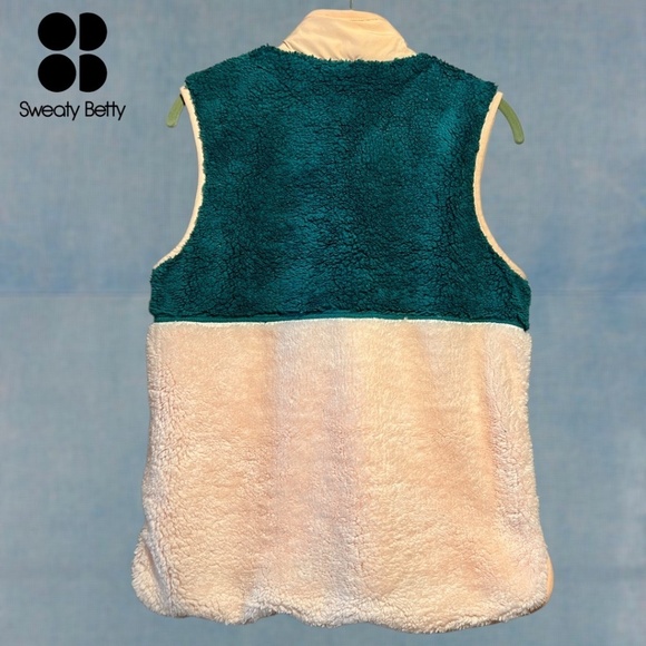 SWEATY BETTY Pennine Faux Shearling ColorBlock Zip-Front Spring/Fall Vest NWT/Sm - Picture 7 of 12